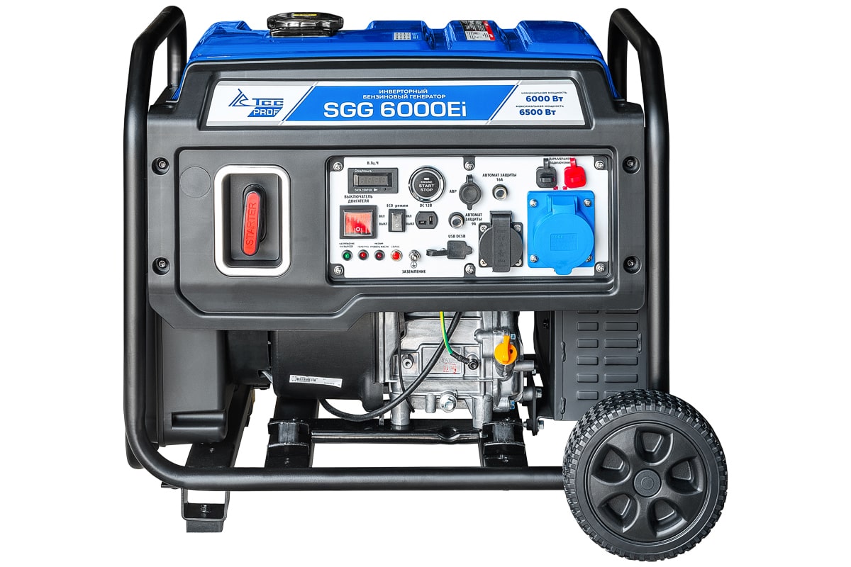 картинка Инверторный бензиновый генератор 6 кВт SGG 6000Ei с колесами, дистанционный от магазина Сарай